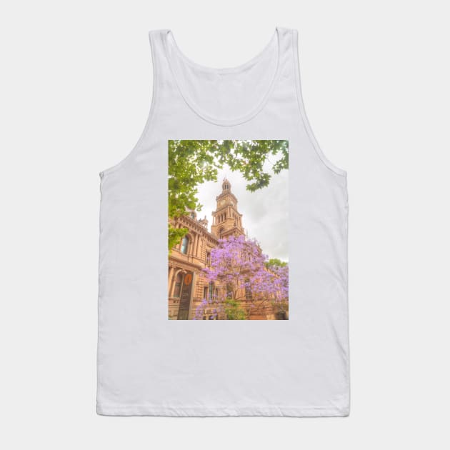 Sydney Town Hall with jacaranda Tank Top by Michaelm43